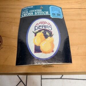 Vintage 1987 Designs For The Needle Pears Oval Counted Cross Stitch Kit 4003 NEW